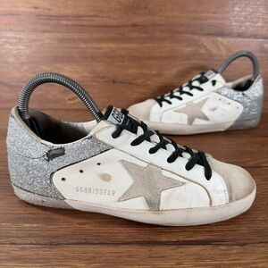 GOLDEN GOOSE Super-Star Leather Distressed Sneakers Women’s Size 6.5 (37) Shoes